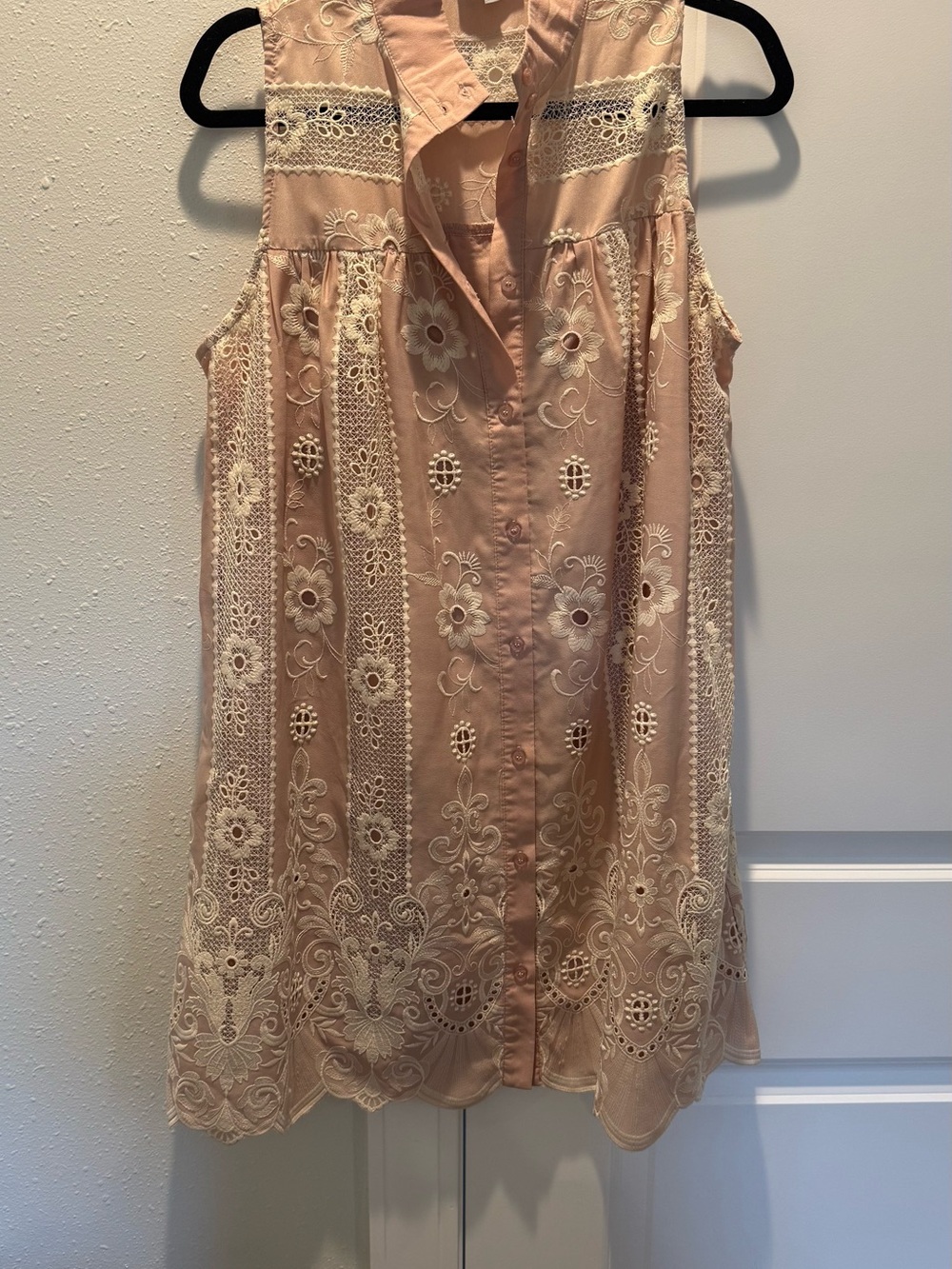 Impressions light pink dress with lace detail